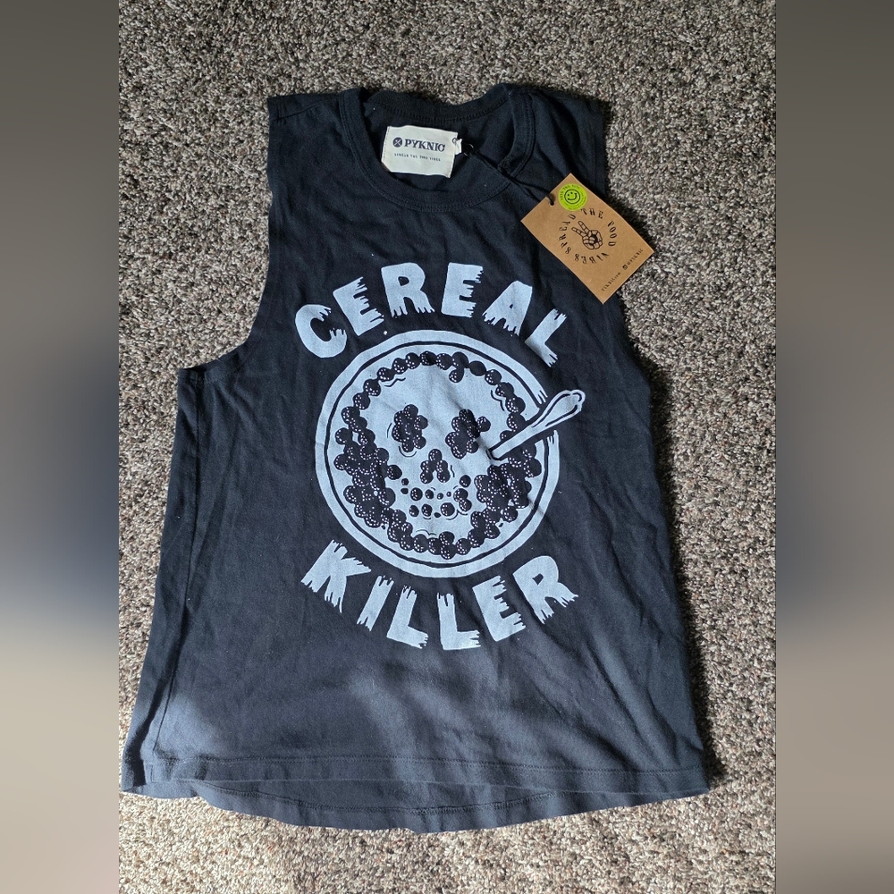 Black Graphic Tank Top